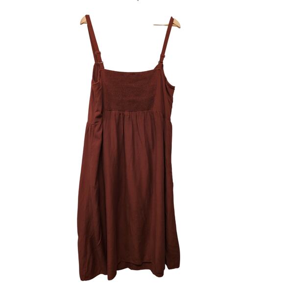 Junarose Terracotta Sleeveless Button-Front Midi Dress Summer Coastal Cowgirl - Picture 4 of 5